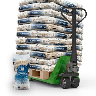 Granules de bois butagaz – palette de 66 sacs de 15 kg soit 990 kg.