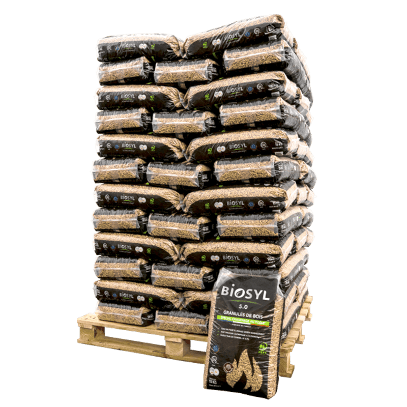 Granulés de bois BIOSYL - Palette de 72 sacs