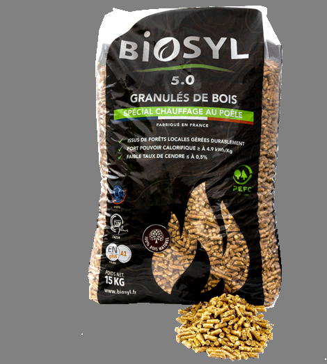 Granulés de bois BIOSYL - Palette de 72 sacs